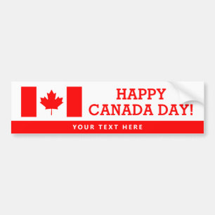 Happy Canada Day patriotic Canadian flag Bumper Sticker