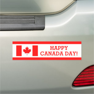 Happy Canada Day patriotic Canadian flag Car Magnet