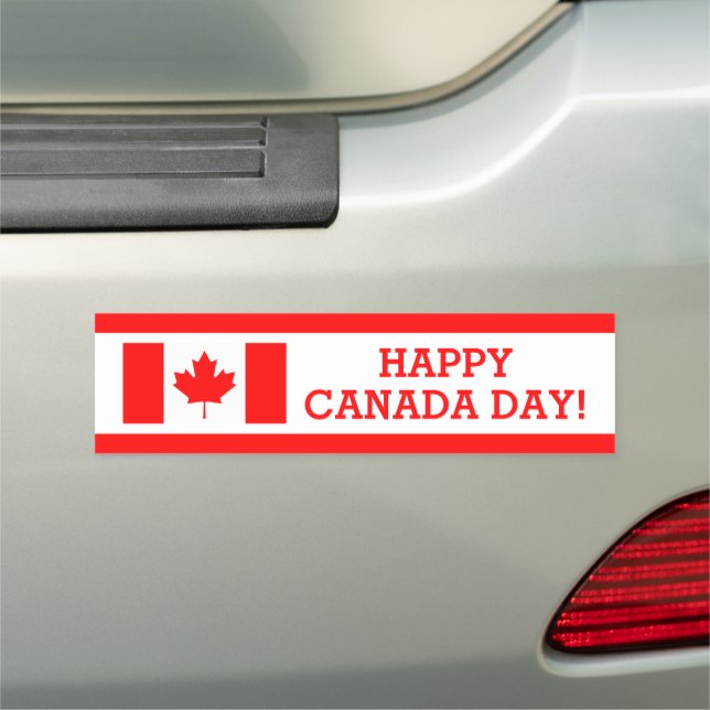 Happy Canada Day patriotic Canadian flag Car Magnet (In Situ)