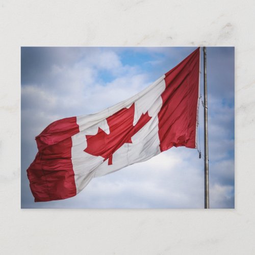 Happy Canada Day Red and White Canadian Flag Postcard