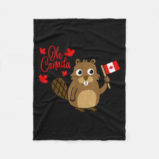 Happy Canada Day Shirt Funny Canadian Groundhog Fl Fleece Blanket