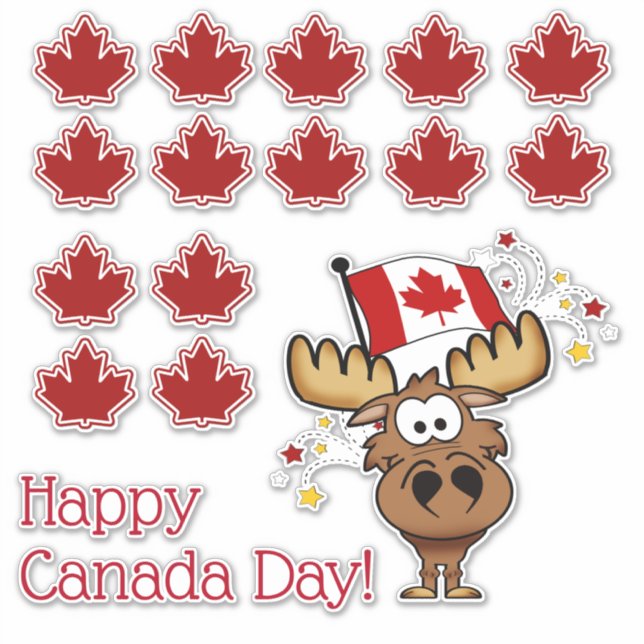Happy Canada Day Sticker (Front)