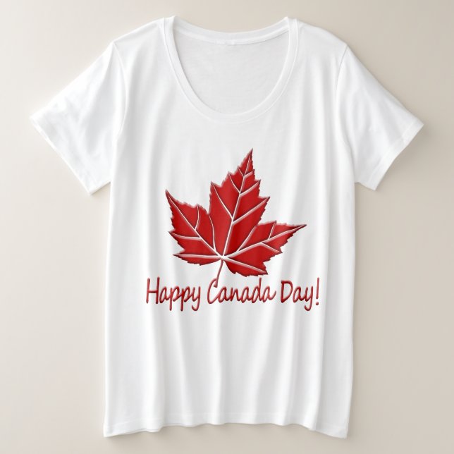 Happy Canada Day T-Shirt Plus Size Canada Shirts (Design Front)