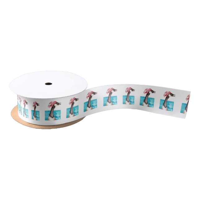 Happy Canada Goose in a Toque Satin Ribbon (Spool)