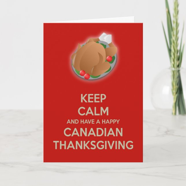 Happy canadian Thanksgiving with turkey dinner Holiday Card (Front)