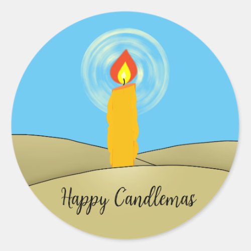 Happy Candlemas Classic Round Sticker