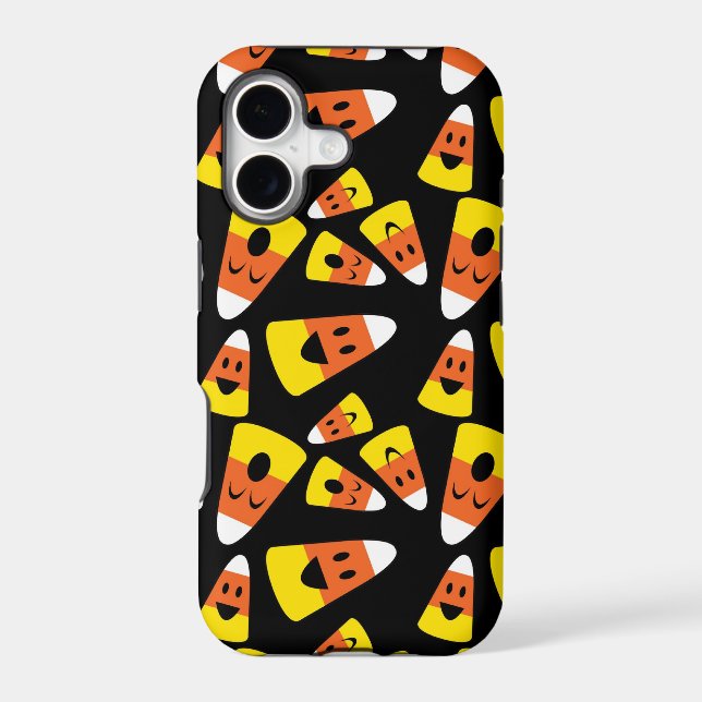 Happy candy corn orange Halloween pattern Iphone Case (Back)