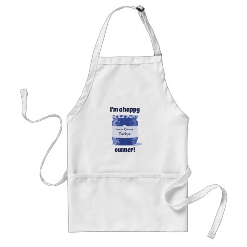 Happy Canner Home Canning Blue Jelly Jar with Name Adult Apron