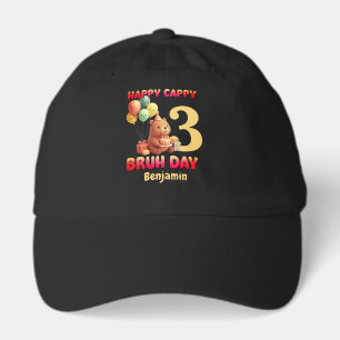 HAPPY CAPPY BRUH DAY Custom Capybara 3rd Birthday Hat