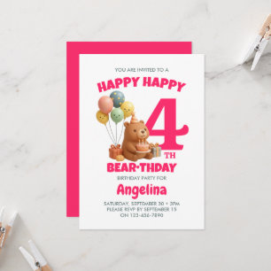HAPPY CAPPY BRUH DAY Custom Capybara 4th Birthday Invitation