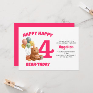 HAPPY CAPPY BRUH DAY Custom Capybara 4th Birthday Invitation