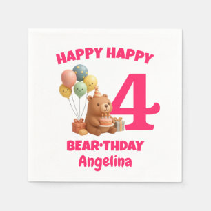 HAPPY CAPPY BRUH DAY Custom Capybara 4th Birthday Napkins