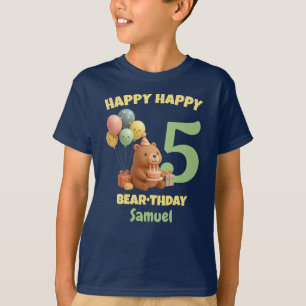 HAPPY CAPPY BRUH DAY Custom Capybara 5th Birthday T-Shirt
