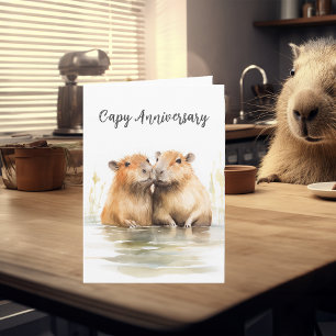 Happy Capy Anniversary Capabara Love Card