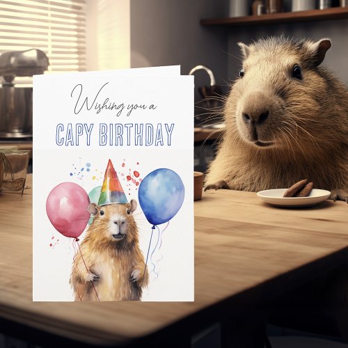 Happy Capy Birthday Capybara  Card