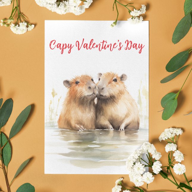 Happy Capy Valentine's day Capabara Love Postcard (Creator Uploaded)