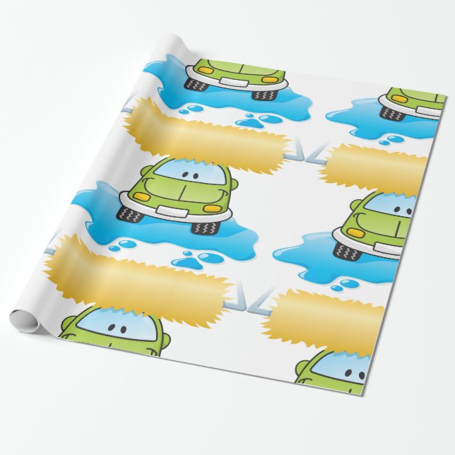 Happy Car Wash Wrapping Paper (Unrolled)