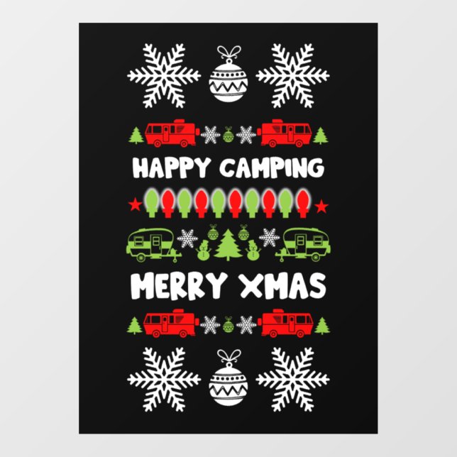 Happy Caravan Christmas Season  Window Cling (Sheet)