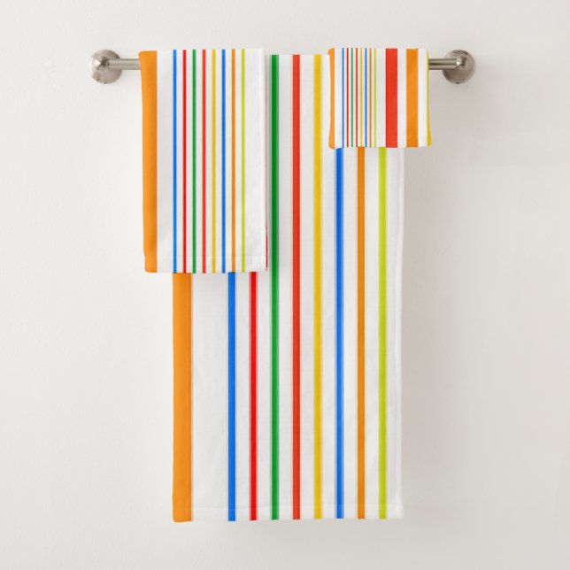 Happy Caribbean Fun Colors Bathroom Towel Sets (Insitu)