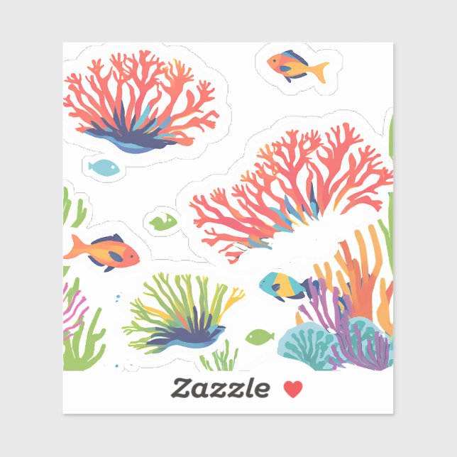 Happy caribbean reef  sticker (Sheet)