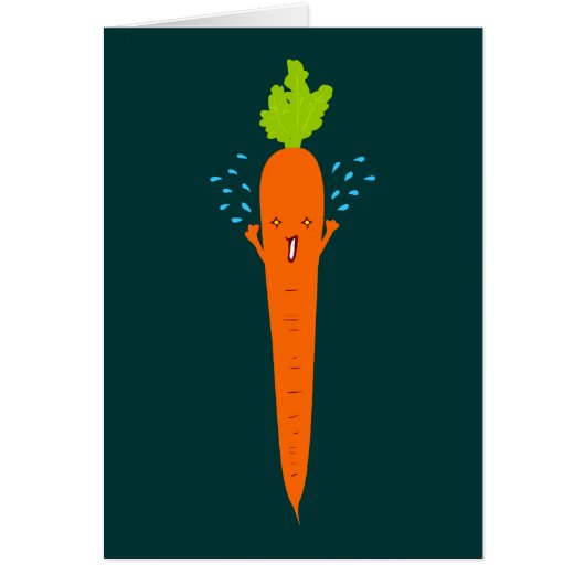 Happy Carrot doodle art Cards (Front)