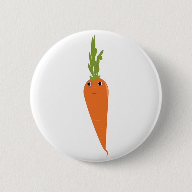 Happy Carrot Pinback Button (Front)
