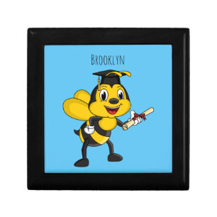 Happy cartoon bee graduation gift box