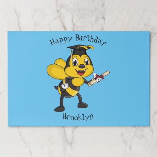 Happy cartoon bee graduation paper pad