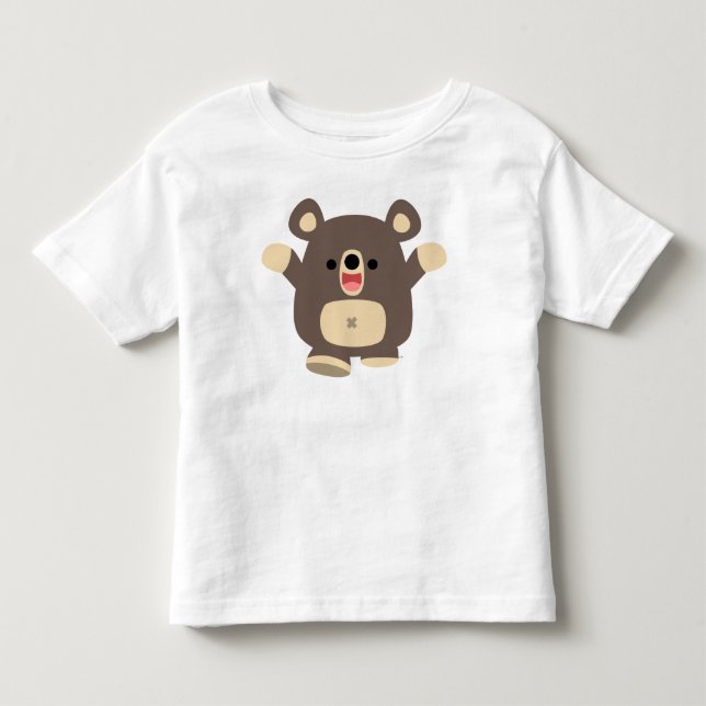 Happy Cartoon Black Bear  children T-shirt (Front)