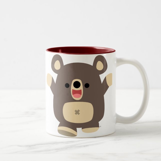 Happy Cartoon Black Bear mug (Right)