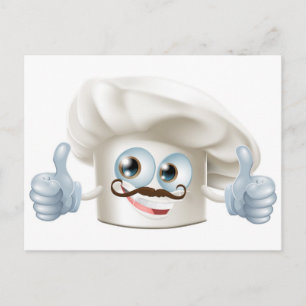 Happy cartoon chef character postcard