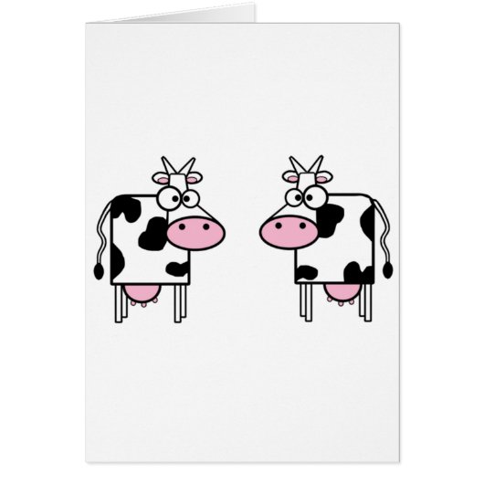 Happy Cartoon Cows Cards (Front)