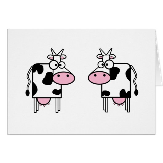 Happy Cartoon Cows Cards (Front Horizontal)