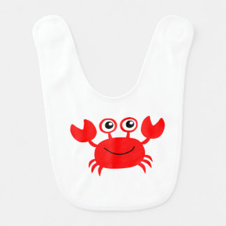Happy Cartoon Crab Baby Bib