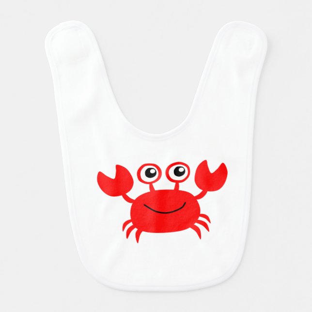 Happy Cartoon Crab Baby Bib (Front)
