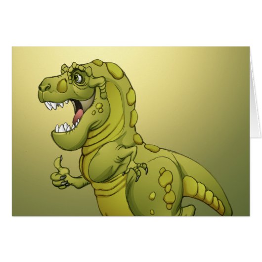 Happy Cartoon Dinosaur Giving the Thumbs Up! (Front Horizontal)