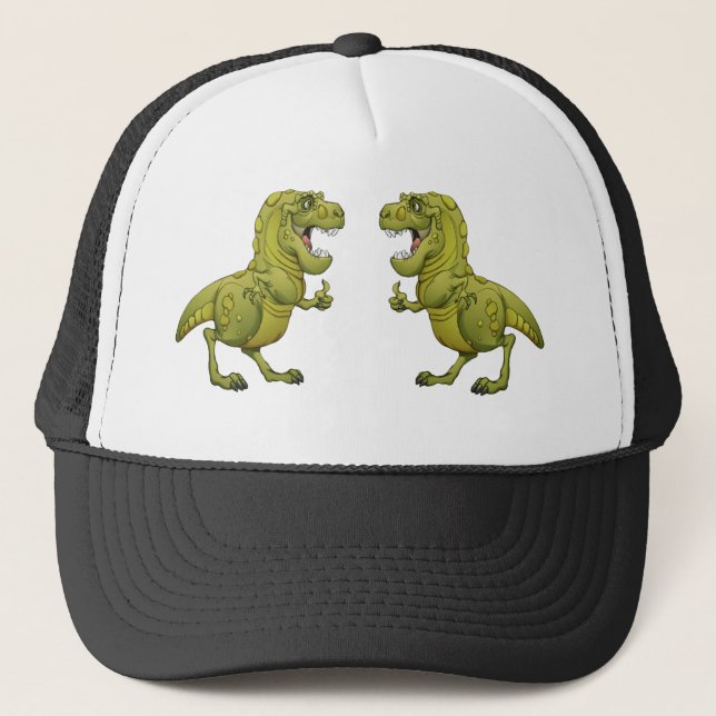 Happy Cartoon Dinosaur Giving the Thumbs Up! Trucker Hat (Front)