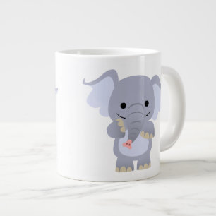 Happy Cartoon Elephant Jumbo Mug