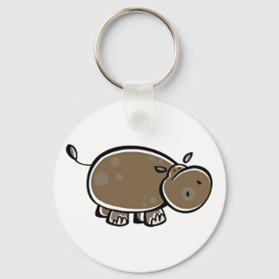 Happy Cartoon Hippo Keychain