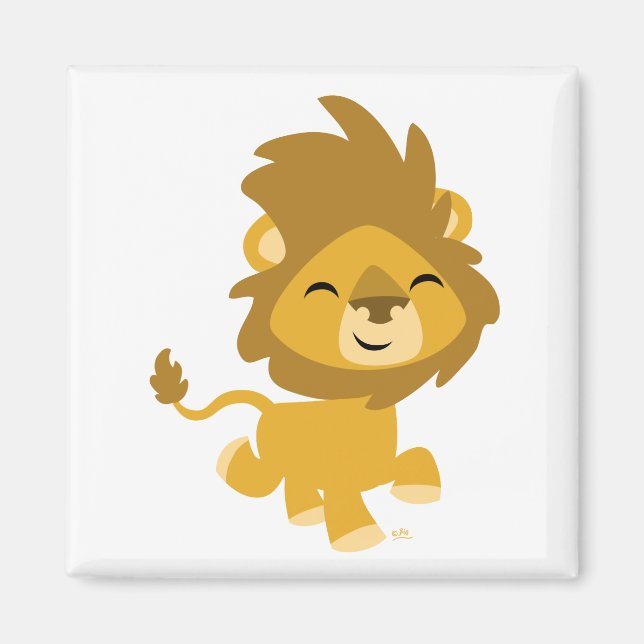 Happy Cartoon Lion magnet (Front)