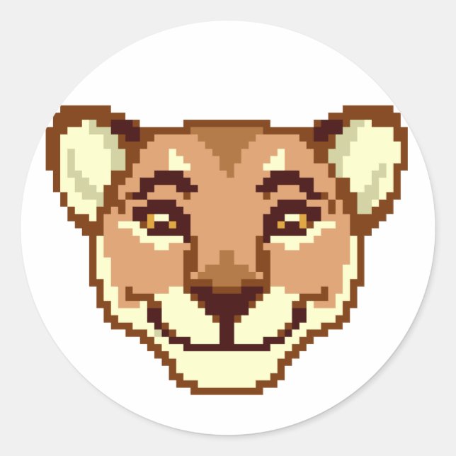 Happy Cartoon Lioness emoticon Sticker (Front)