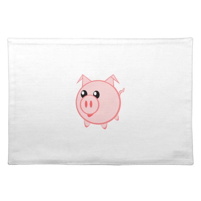 Happy Cartoon Pig Cloth Placemat (Front)
