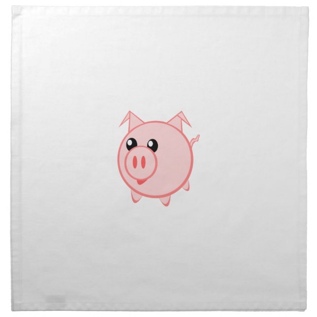 Happy Cartoon Pig Napkin (Front)