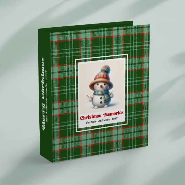 Happy cartoon snowman holiday scrapbook personaliz 3 ring binder (Happy cartoon snowman holiday scrapbook personalized)