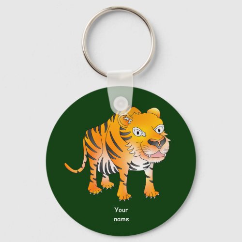 Happy cartoon tiger keychain