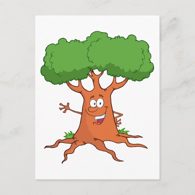 happy cartoon tree postcard (Front)