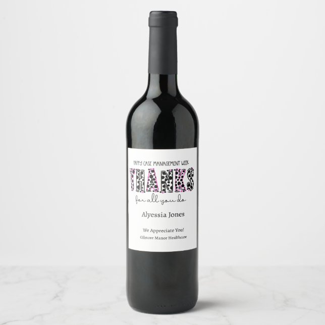 Happy Case Management Week  Wine Label (Front)