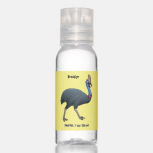 Happy cassowary bird cartoon illustration hand sanitizer