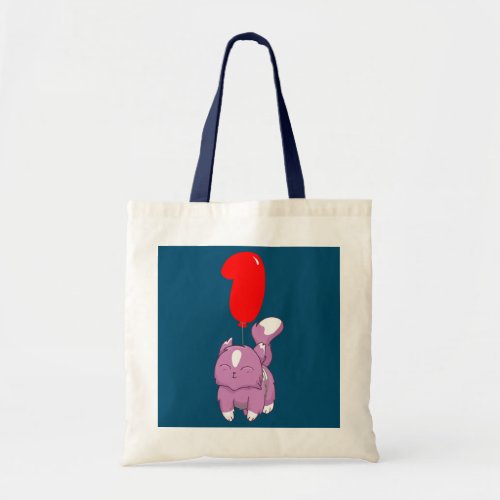 Happy Cat 1st Birthday Kids Balloon Party  Tote Bag