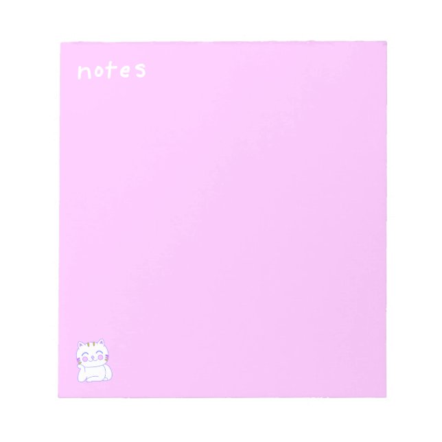Happy Cat 5.5" x 6" Notepad - 40 pages (Front)